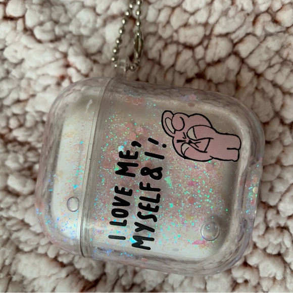 Bt21 Cooky liquid glitter hard case Airpods Gen 1/Gen 2 - Picture 8 of 11